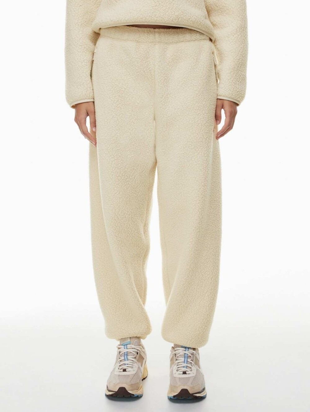 Aritzia TNA Bigfoot Sherpa Polar Sweatpants Cream Medium Joggers